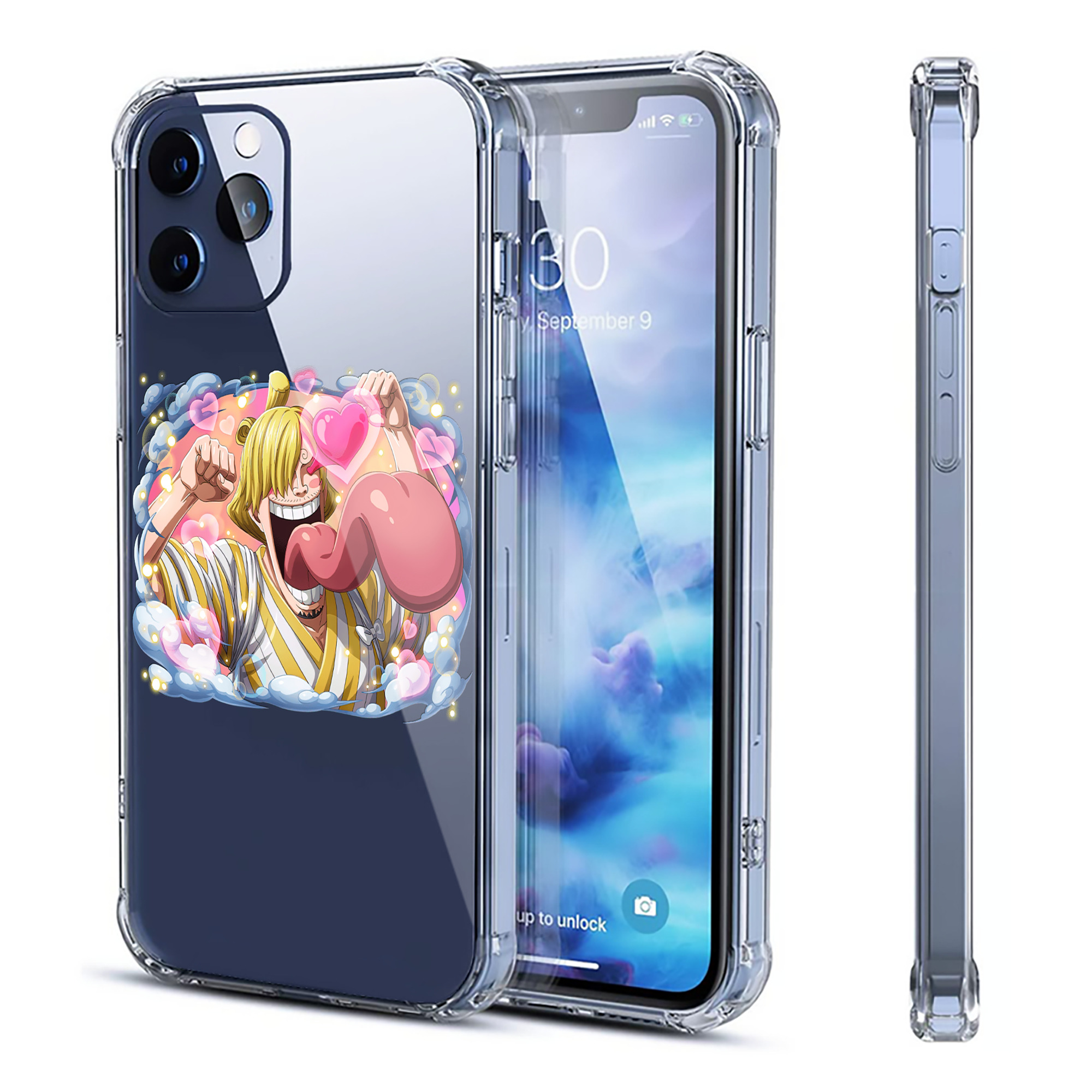 （画像用） ワンピース サンジ ONE PIECE Sanji 【iPhone 12シリーズ対応】透明スマホケース（クリアソフトケース）